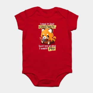 Red panda procrastinator Baby Bodysuit